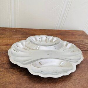 Vintage Gorham Aegian Collection Silver Metal Divided Celery Olive Serving Dish